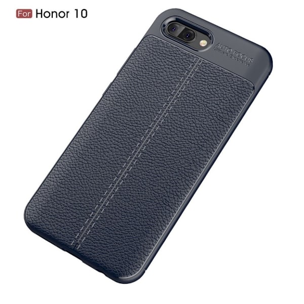 Huawei Honor 10 mobilskal TPU material mjuk flexibel skyddande litchi textur - Mörkblå Blå