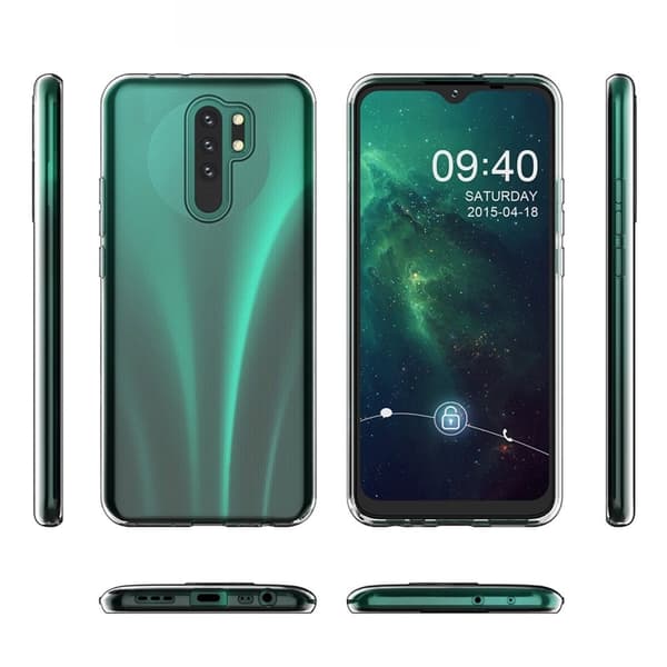 Erittäin ohut läpinäkyvä kotelo Xiaomi Redmi 9:lle Transparent