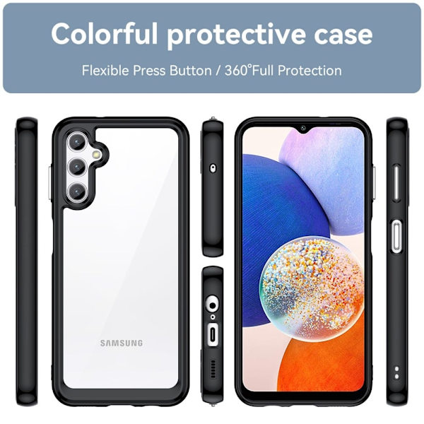 Samsung Galaxy A14 smart akryl cover - Sort Black