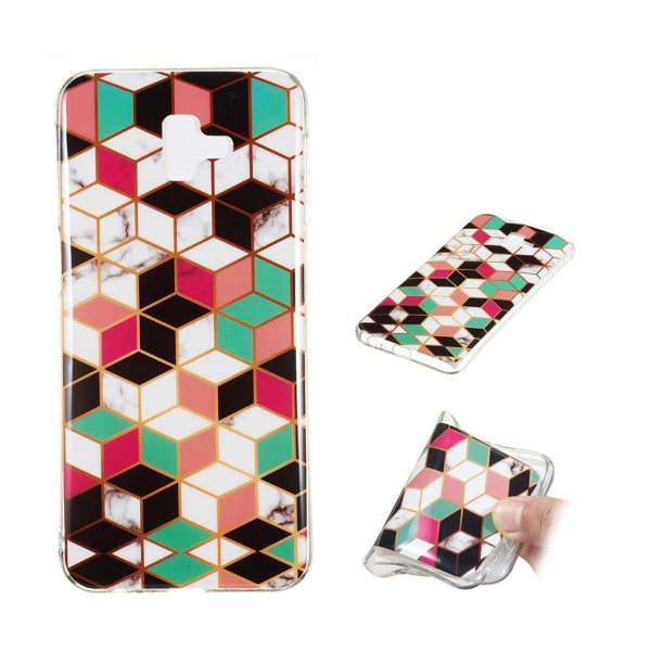 Samsung Galaxy J6 Plus (2018) IMD marmori kuviollinen silikooni muovinen takasuoja kuori - Tyyli A Multicolor
