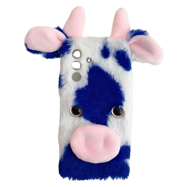 Samsung Galaxy A36 5G Etui Fluffy Cows Ear Soft Flexible Protective Phone Cover - Blå Blue