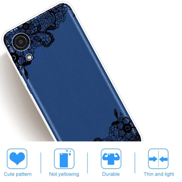 Deco Samsung Galaxy A03 Core Etui - Lace Blomst Black