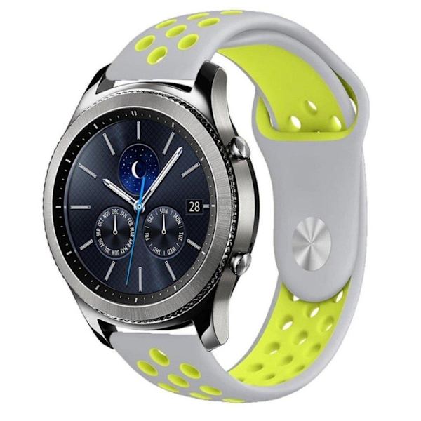 Samsung Gear S3 Frontier / S3 klockarmband silikon mjuk värmeavledande - Grön och ljusgrå multifärg