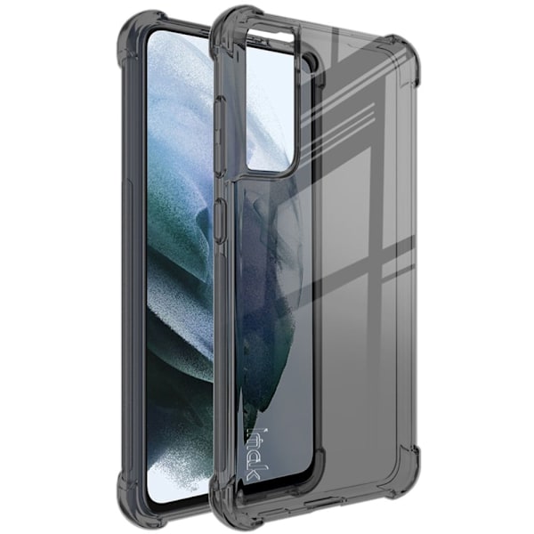 IMAK Airbag-skydd för Samsung Galaxy S21 FE - Genomskinlig Svart Transparent