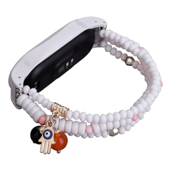 Xiaomi Mi Smart Band 4 / 3 ferie perle stil klokkerem - Hvit White