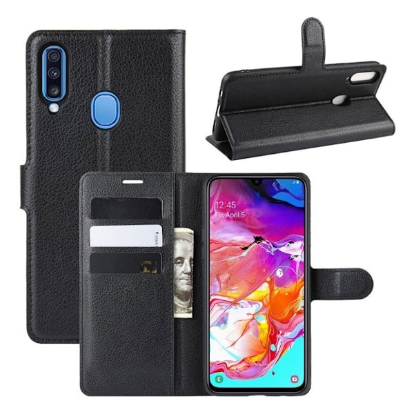 Alpha läder Samsung Galaxy A20s fodral - Svart Svart