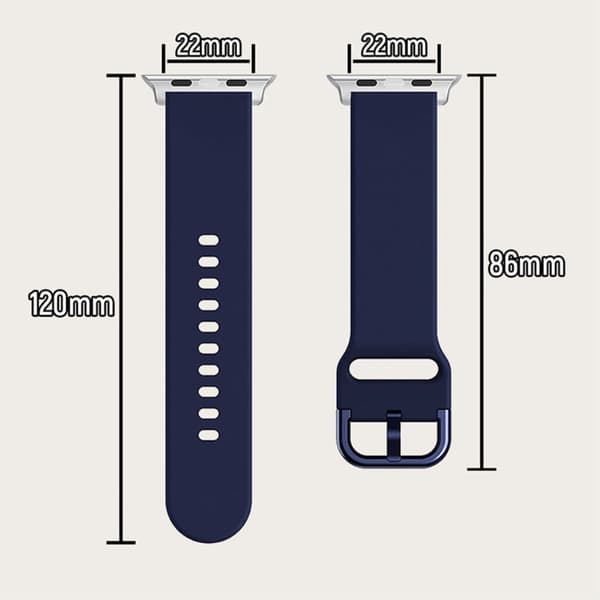 Apple Watch (45 mm) klockarmband i enkel silikon - Midnattsblå Blå