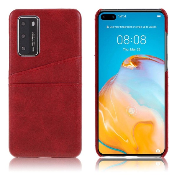 Dual Card Cover - Huawei P40 - Rød Red