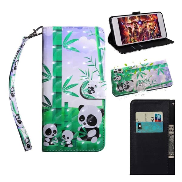 Sony Xperia 10 Plus Skinnetui Med Mønster - Pandaer Multicolor