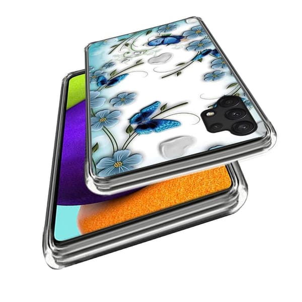 Deco Samsung Galaxy A13 4G Etui - Sommerfugl og Blomster Multicolor