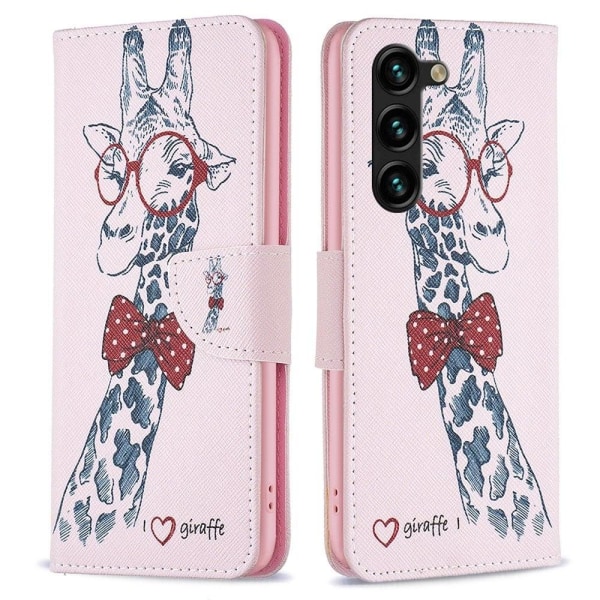 Wonderland Samsung Galaxy S23 Plus Läppäkotelo - Giraffe Pink
