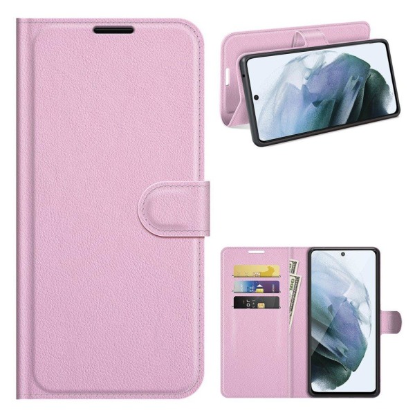 Classic Samsung Galaxy S21 FE Flip etui - Lyserød Pink