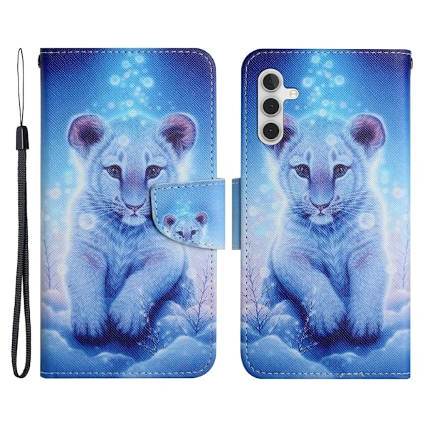 Wonderland Samsung Galaxy A34 5G Läppäkotelo - Leopard Blue