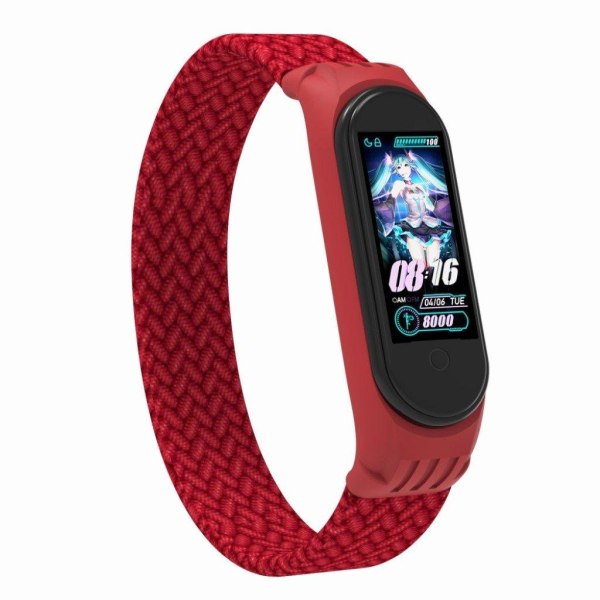 Xiaomi Mi Band 5 / 4 / 3 elastisk nylon-urrem - Rød / Størrelse: M Red