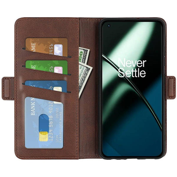 Læderetui med Pung til OnePlus 11 - Brun Brown