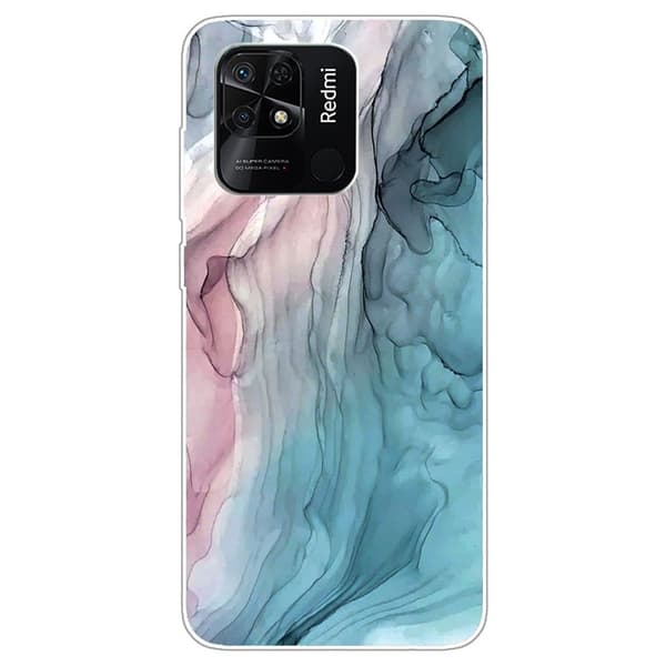 Marble Xiaomi Redmi 10C Suojakotelo - Rose / Sininen Marble Multicolor