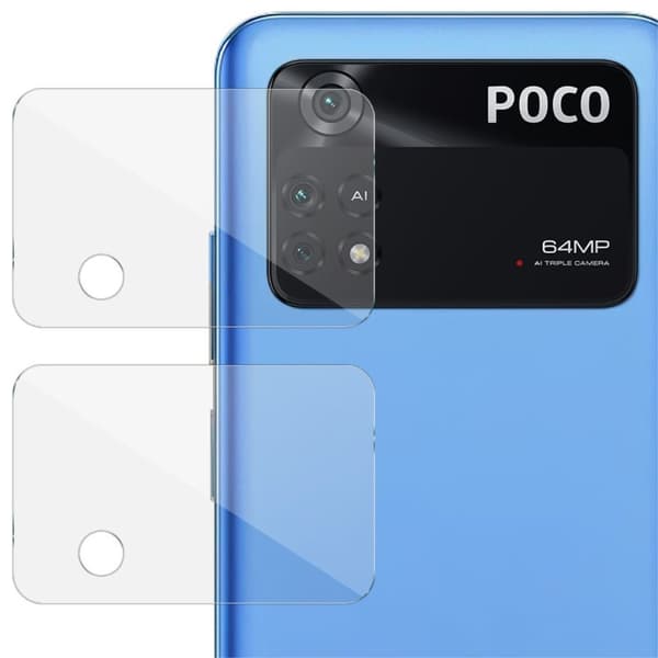 2 st IMAK Xiaomi Poco M4 Pro kameralinsskydd av härdat glas Transparent
