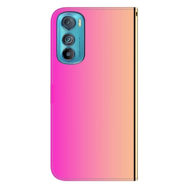 Mirror Motorola Edge 30 flip case - Ruusu Pink