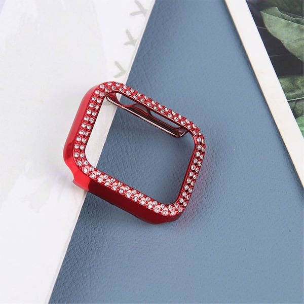 Apple Watch (45 mm) skyddsfodral med strassdekor - Röd Röd