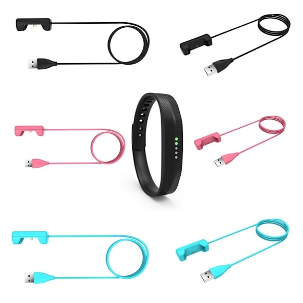 Fitbit Flex 2 lade kabel med 1m ledning - Sort Black