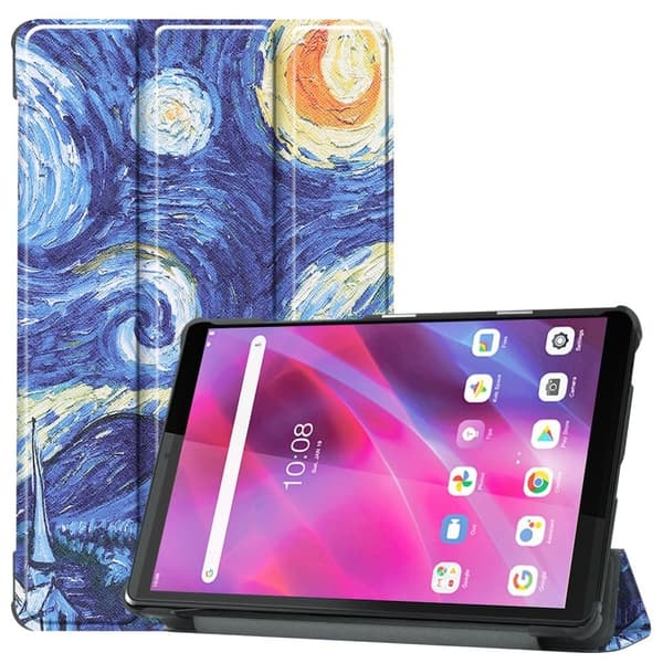 Lenovo Tab M8 (3. generasjon) skinnveske med trefoldig mønster - Stjernehimmel Blue