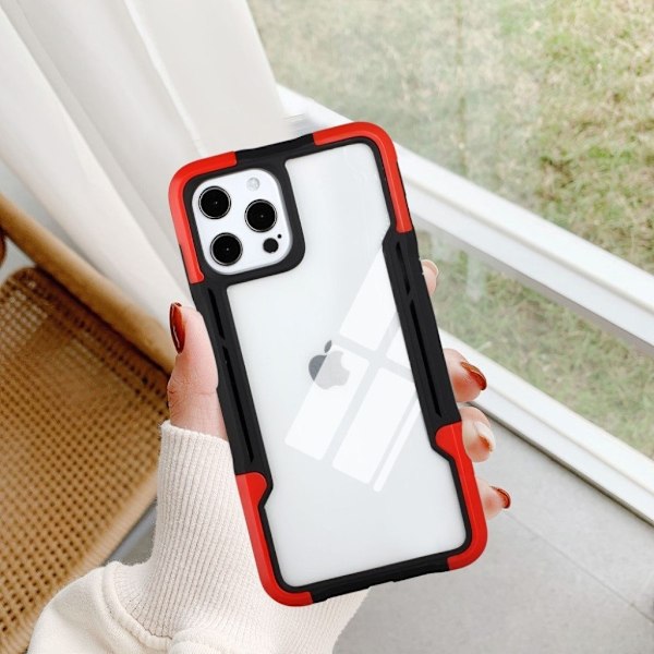 Shockproof Protection Suojakuori For iPhone 12 Pro Max - Musta / Punainen Black