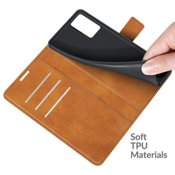 Hållbart konstläder ZTE Axon 30 Pro 5G fodral med plånbok - Oran Orange