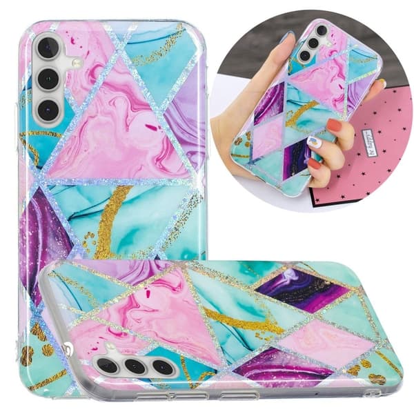 Deco Samsung Galaxy A54 Suojakotelo - Electroplated Triangle Rhombus Multicolor