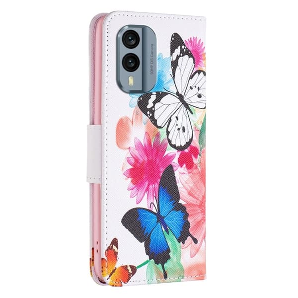 Wonderland Nokia X30 Flip Etui - To Sommerfugle Multicolor