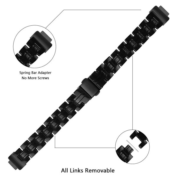 Fitbit Inspire 2 urrem med harpiksmønster - Sort Black