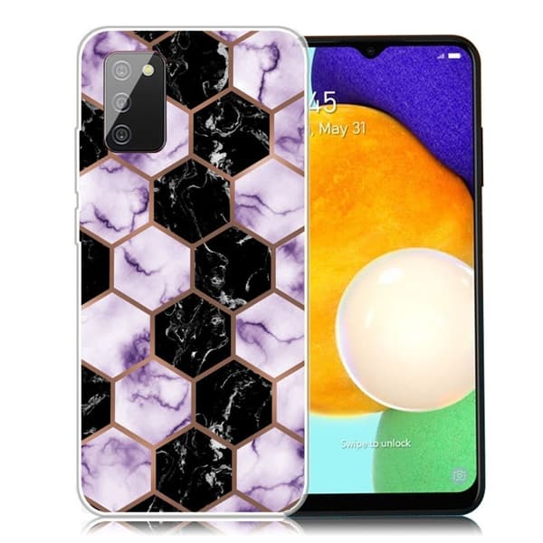 Marmordesign Samsung Galaxy A03s deksel - Bikakemarmor I Lilla Multicolor
