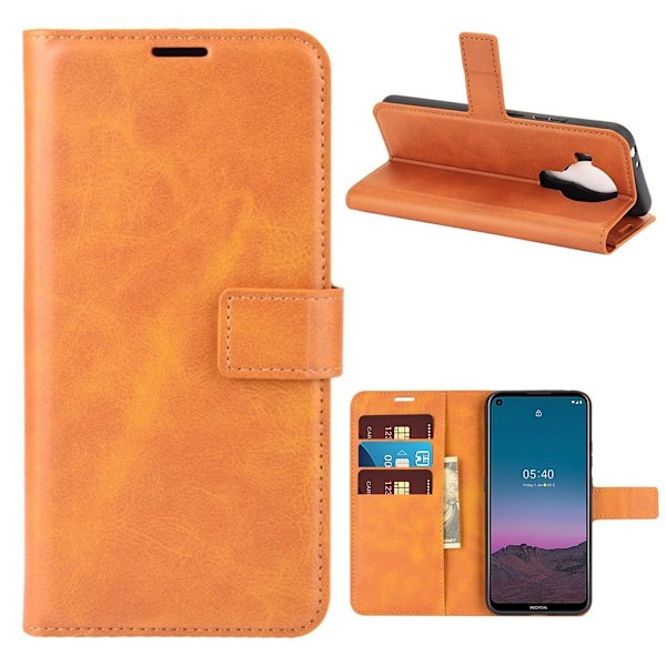 Wallet-style Læder Etui til Nokia 5.4 - Orange Orange