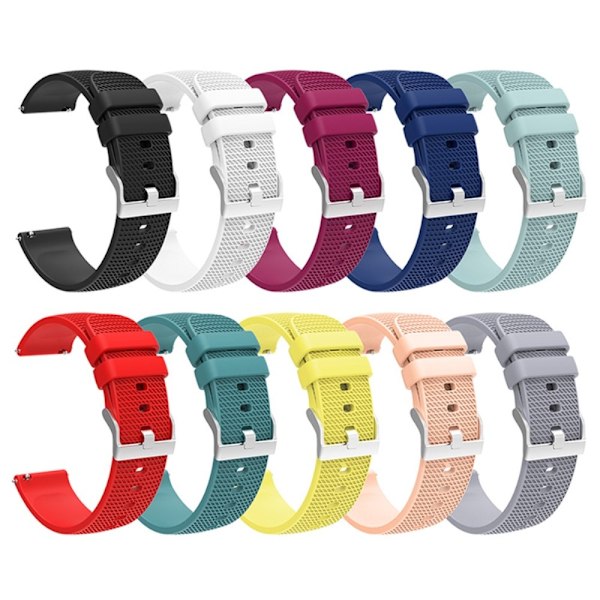 22 mm universal klockarmband i silikon i rutnätsstil - Svart Svart