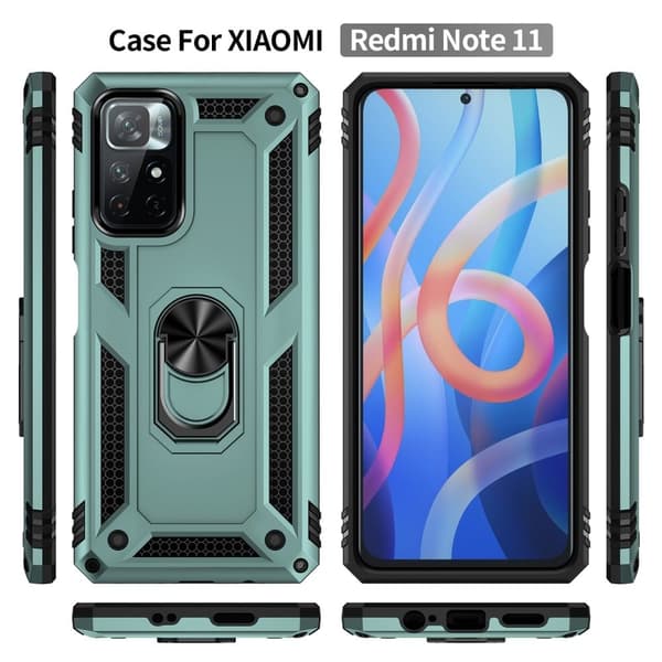 Bofink Combat Xiaomi Redmi Note 11T 5G / 11S 5G Suojakotelo - Mustanvihreä Green