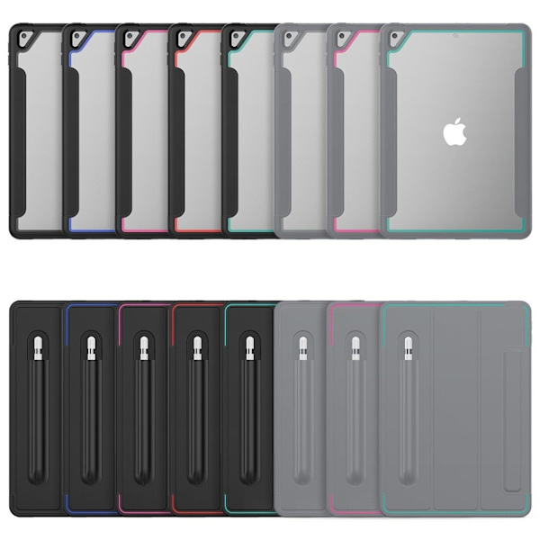 iPad 10.2 (2019) elegant tri-fold etui - grå / Rose Silver grey