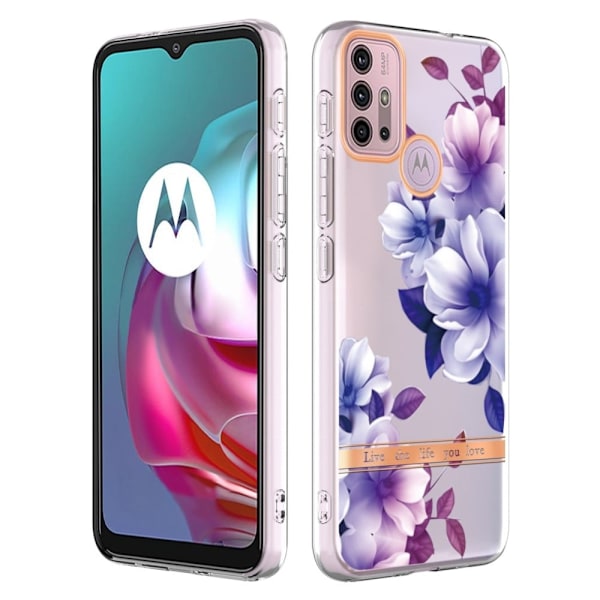 Supertunt och hållbart mjukfodral för Motorola Moto G20 / G10 / G30 - Lila Begonia Lila