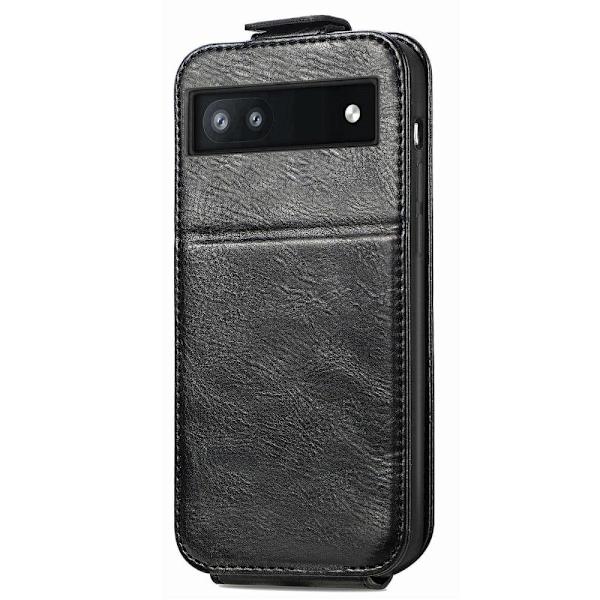 Vertical Flip Phone Etui med Zipper til Google Pixel 7 - Sort Black