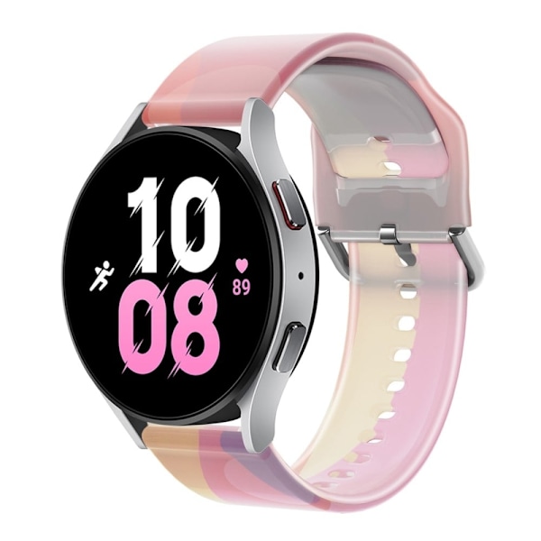20 mm universellt klockarmband i regnbågsfärgad silikon - Månstråle Rosa