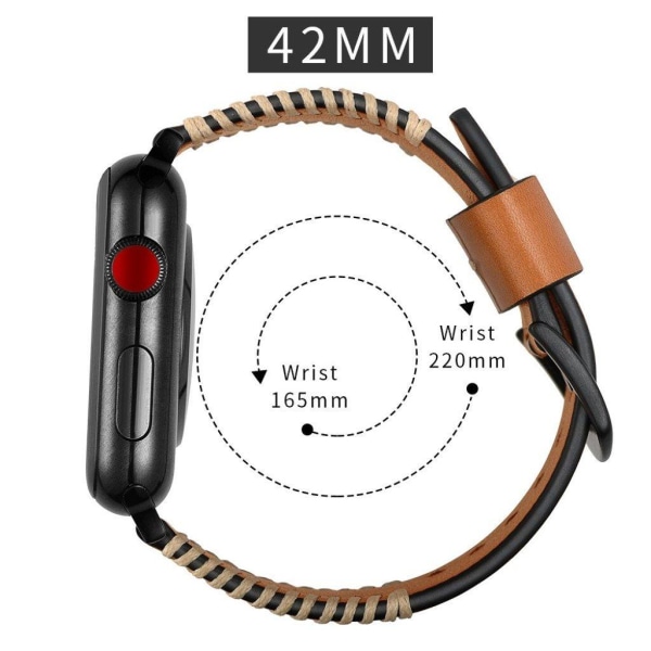 Apple Watch Series 5 44mm Cool Ridge -nahkanauha - Keltainen Yellow