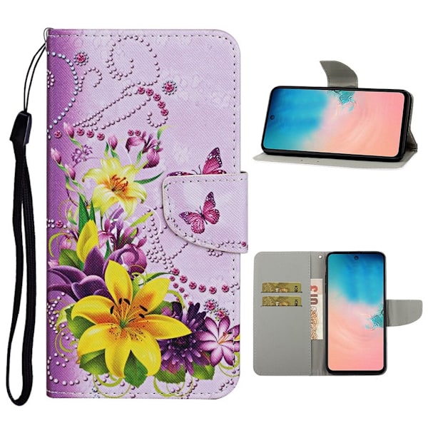 Wonderland Samsung Galaxy Note 20 Ultra Flip Etui - Gul Blomst Multicolor