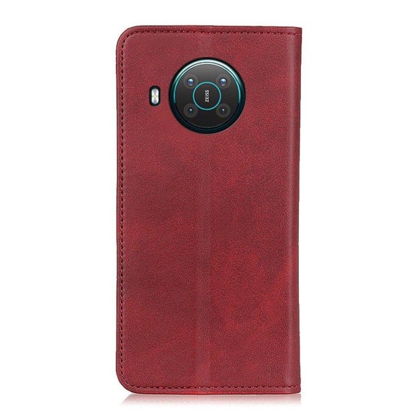 Wallet-style ægte Læder Flipcase til Nokia X10 / X20 - Rød Red