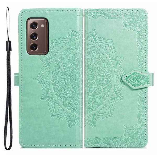 Mandala läder Samsung Galaxy Z Fold2 5G fodral - Grön Grön