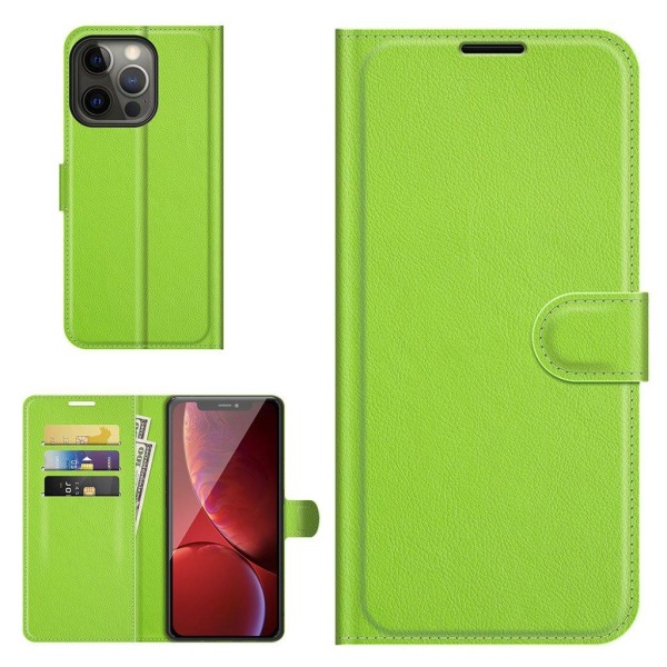 Klassisk iPhone 13 Pro Max flip etui - Grøn Green