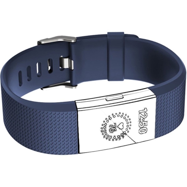 Fitbit Charge 2 klockarmband silikon mjuk miljövänlig - Blå Blå