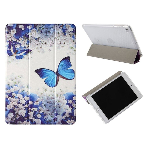 iPad 10.2 (2020)  læder flip etui - blå sommerfugl Blue