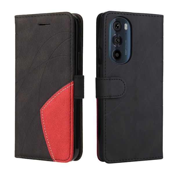 Tekstureret Læder Etui med Strop TilMotorola Edge X30 - Sort Black