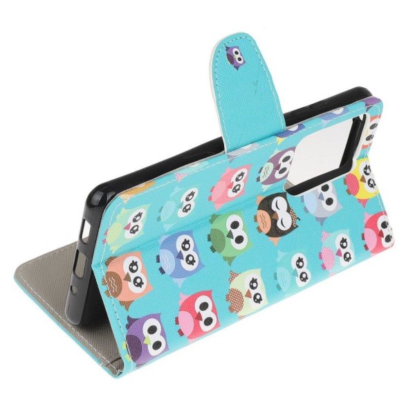 Wonderland Samsung Galaxy Note 20 Ultra flip kuoret - Värikäs Pöllöt Multicolor