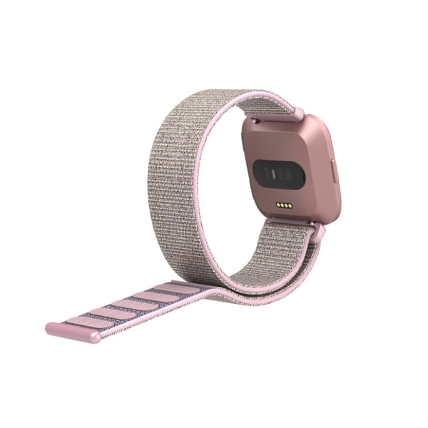 Fitbit Versa klockarmband nylon kardborre - Rosa multifärg