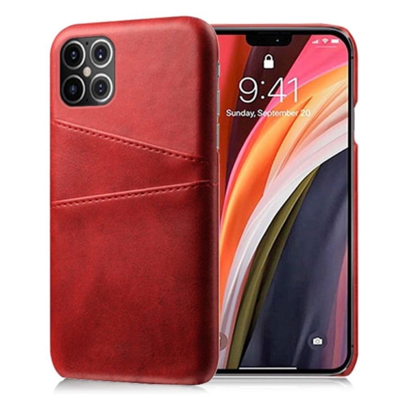 Etui med to kort - iPhone 12 Pro Max - Rød Red