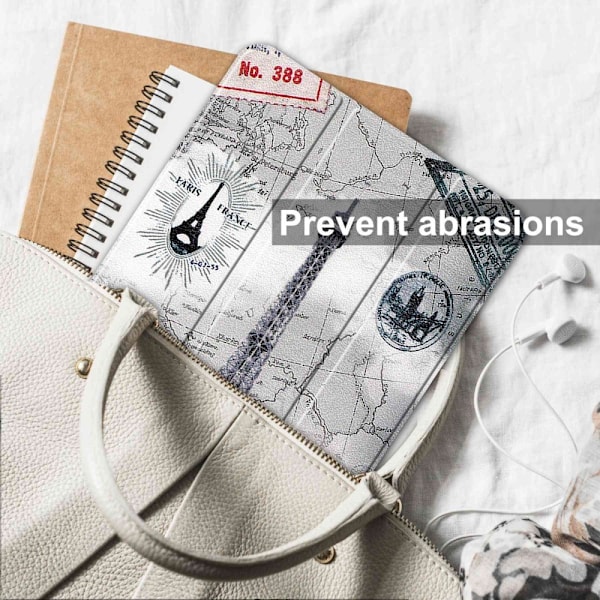 Tri-fold stander etui iPad 10.9 (2022) Pattern Printing Anti-fall Anti-wear Folio Flip Vegansk Læder Tablet Cover - Tårn Silver grey